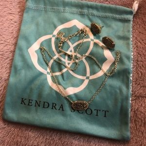 Ellie Studs In Platinum Drusy & Elisa Necklace